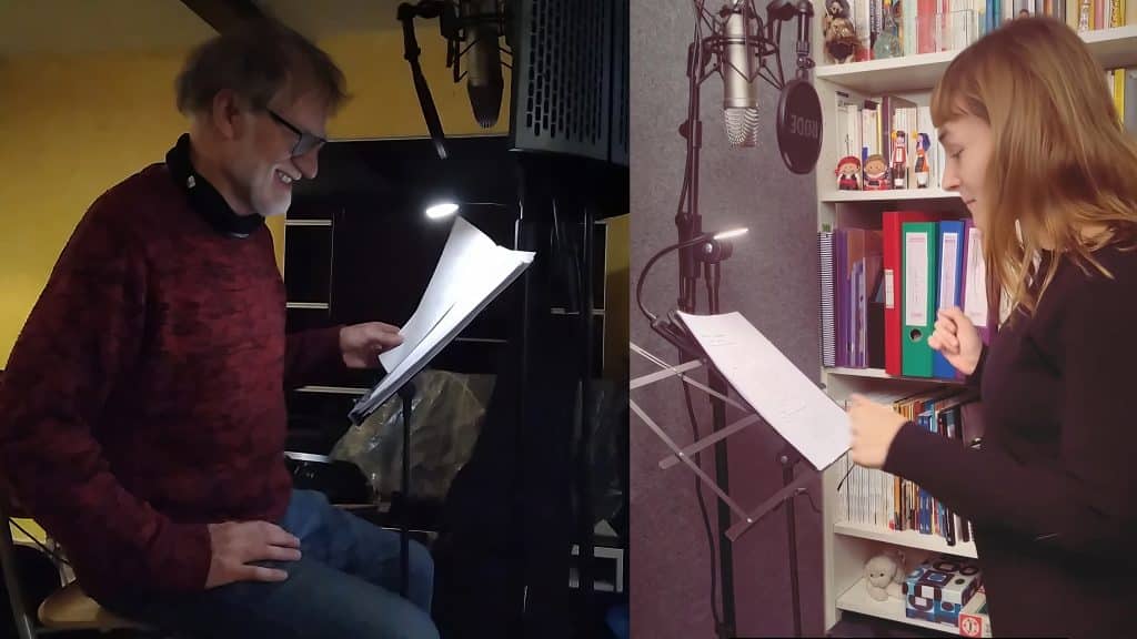 Nancho Novo y Jessica Cerón grabando Lúpulo Cas9